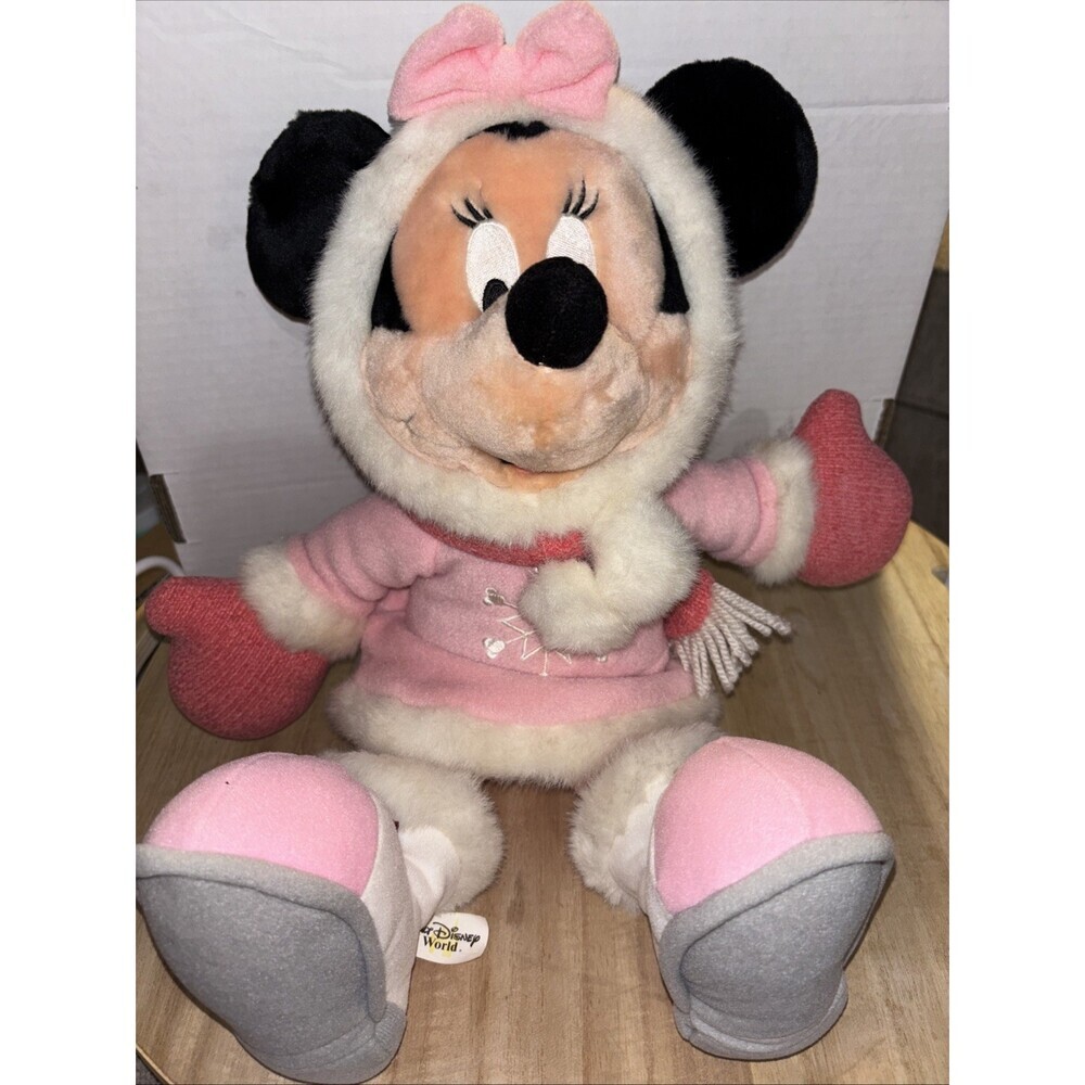 Minnie Mouse In Pink Snow Suit Walt Disney World 18 In Plush Vintage?